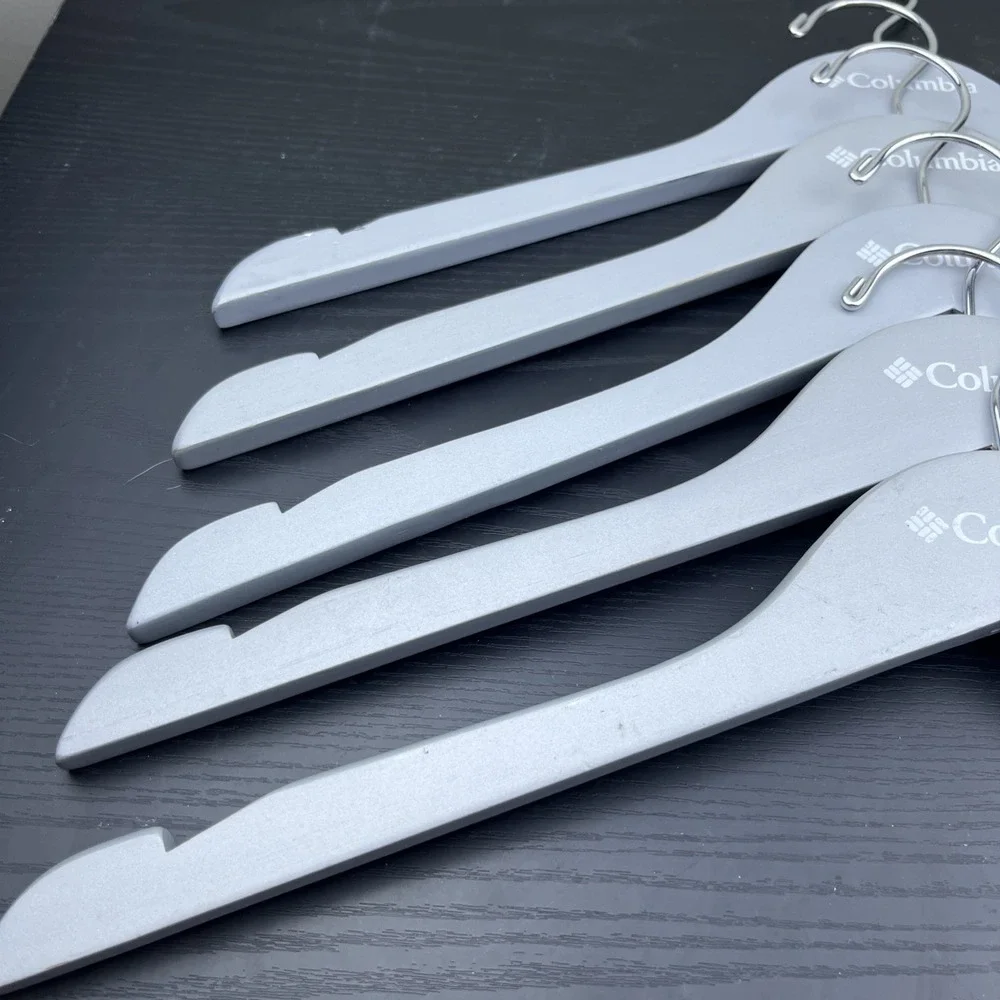 Columbia Sportswear Company Wooden Clothes Hangers Gray Set of 5